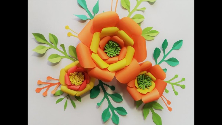 How to make 3d render craft paper flowers.Paper Flower Backdrop.paper craft wall mate 2019