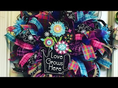 How to make a 3 mesh ruffle wreath for Summer