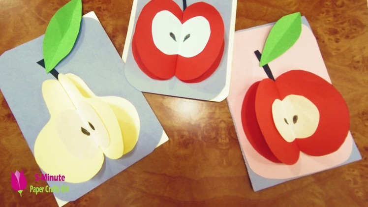 How to Make Paper Apple Fruits #17, DIY PAPER, decoration craft interior, crepe paper,origami flower