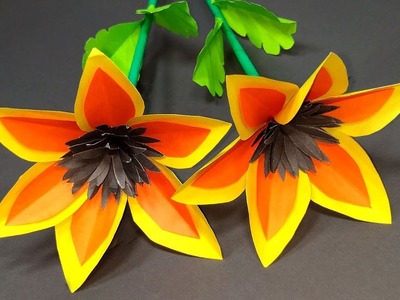 Paper Craft:How to Make Stick Flower Decoration Idea | Stick Flower Making| Jarine's Crafty Creation