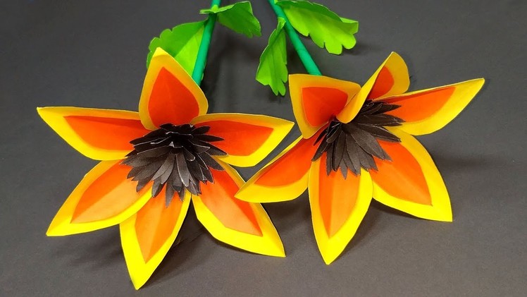 Paper Craft:How to Make Stick Flower Decoration Idea | Stick Flower Making| Jarine's Crafty Creation
