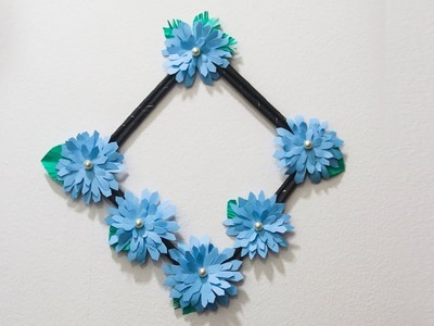 Paper Craft Ideas - How To Make wall hanging With Paper Easy - Simple Home Decor - Hanging Flower