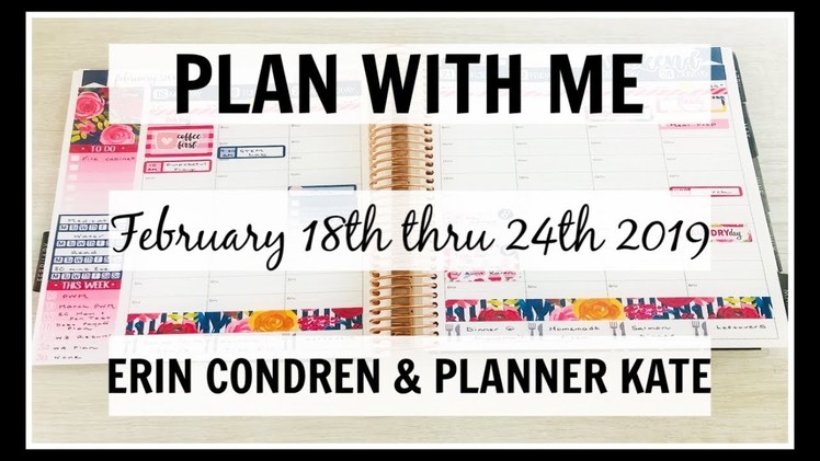 Plan With Me | February 18th thru 24th, 2019 | Erin Condren & Planner Kate |