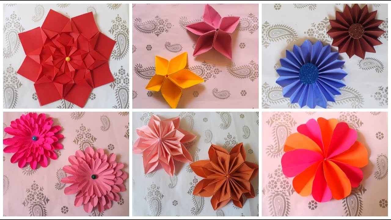 6 easy DIY Paper Flowers, Origami paper flower tutorial, Kalon In Art