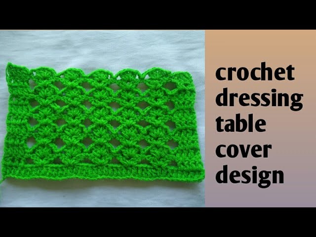 Crochet dressing table cover. mirror cover design. Hindi.