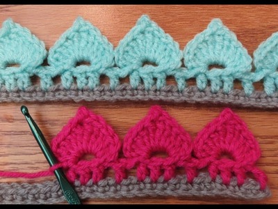 Crochet Spades Stitch Border - Border idea #1