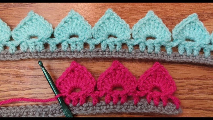 Crochet Spades Stitch Border - Border idea #1