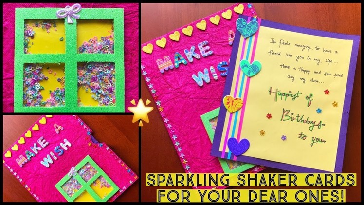 DIY Greeting card making ideas | Shaker card | Make a wish birthday card
