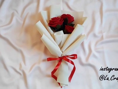 DIY Tutorial wrapping felt bouquet - cara membuat buket bunga flanel MUDAH
