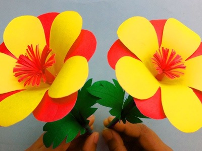 Easy paper flowers - How to make beautiful flowers with paper - Paper flower making step by step