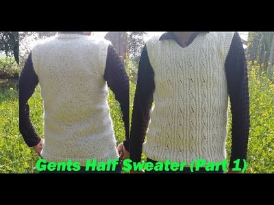 Gents Half Sweater {Part 1} Double Border kaise banaye, How To Make Men's Sweater in Hindi urdu