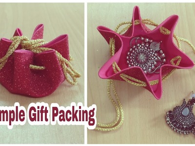 Gift Packing Ideas | DIY |  Glitter Foam Pouch Tutorial | Jewelry Bag