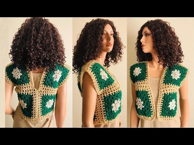 How to Crochet a Cluster Granny Stitch Vest Pattern #914│by ThePatternFamily