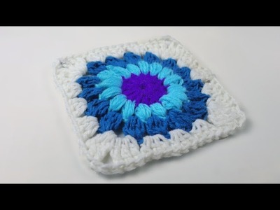 How to crochet a starburst granny square.kushi katar granny square.design #4 
crosia work