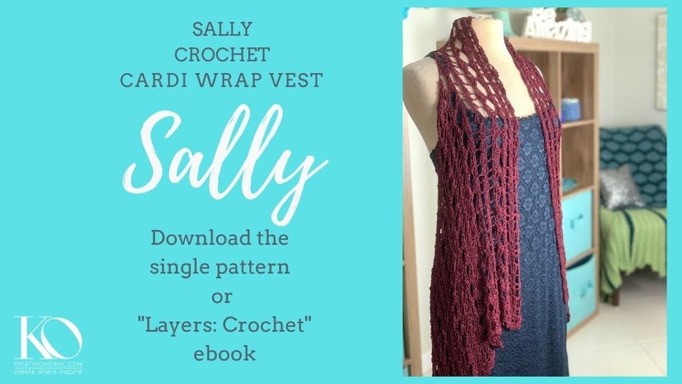 How to Crochet Sally Cardi Vest Join As You Go Strips Lace with Charts