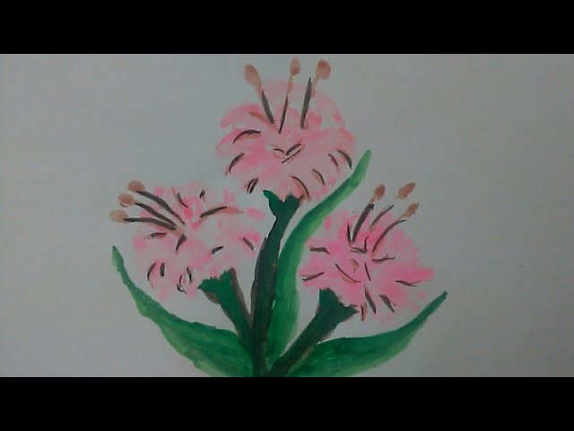 How to draw flower by water colour step by step