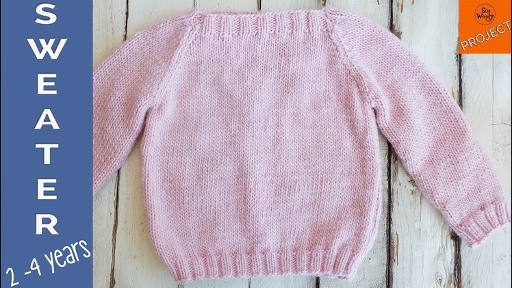 How to knit a Sweater for Children aged 2-4 years, step by step