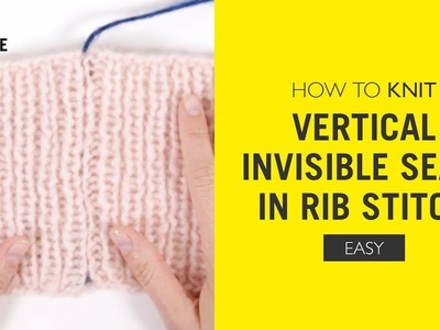 How To Knit: Vertical Invisible Seam in Rib Stitch