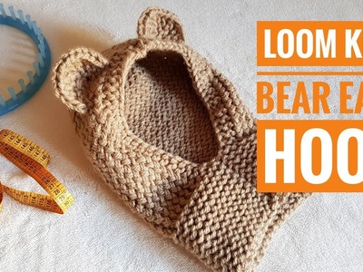 How to Loom Knit a Bear Ears Hooded Cowl v.2 (DIY Tutorial)