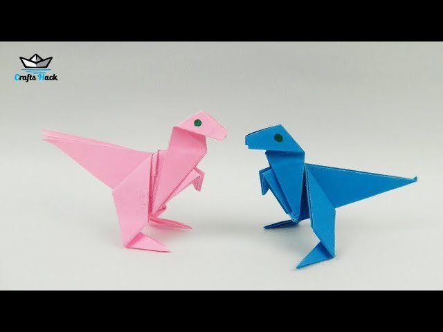 How to Make a Dinosaur with Colors Paper ll Origami Dinosaur ll DIY Paper Dinosaur
