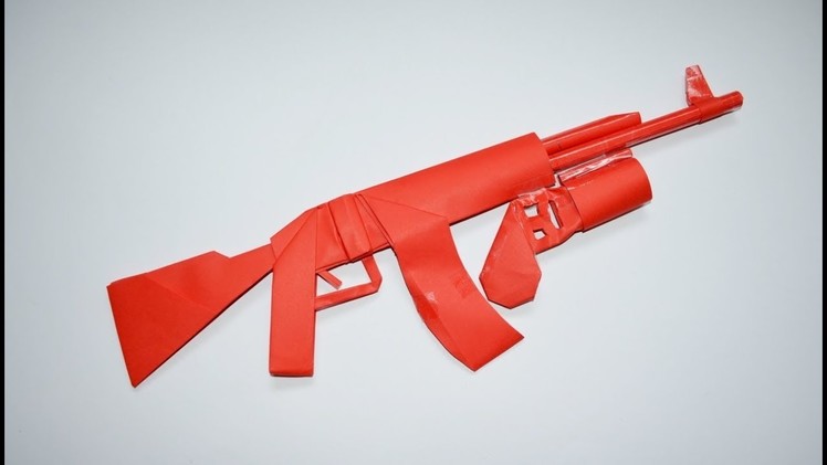 How to make a paper AK 47 with grenade launcher