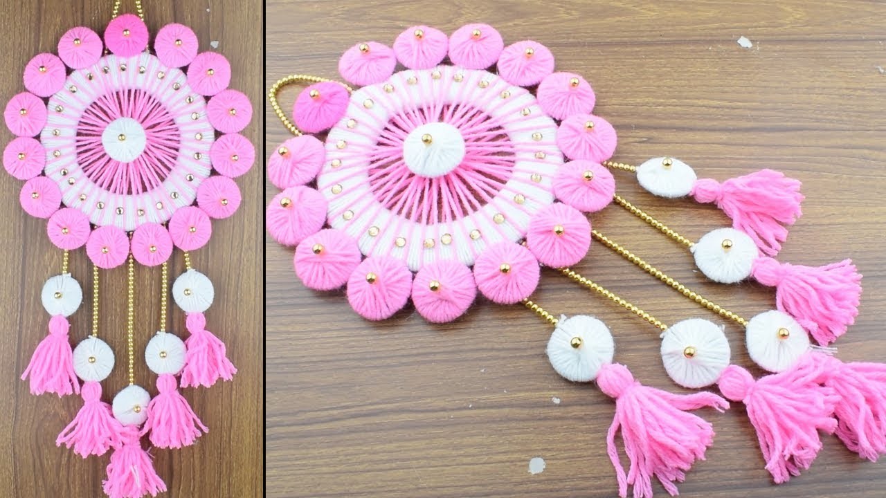 How To Make Innovative Woolen Door Hanging Design, Best Out of Waste