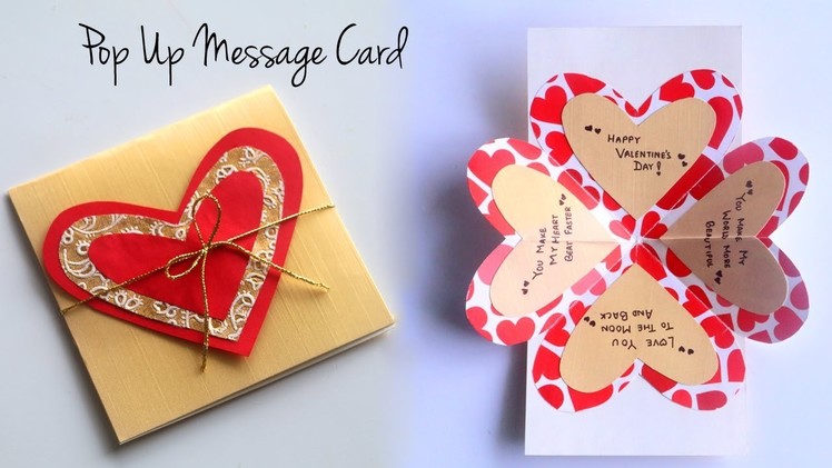 Valentines Day Card | How To Make Pop Up Card | Love Quotes Message Card
