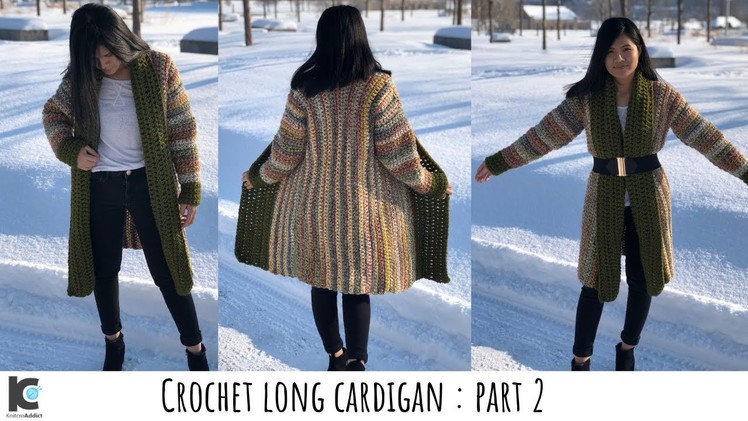 Crochet cardigan : Written pattern & tutorial ( Part 2 )