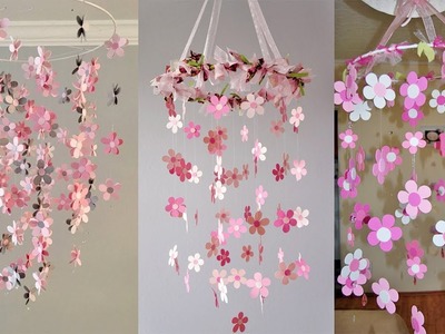 DIY Paper Flowers Hanging - Paper Flowers DIY Handmade Decoration - Wall Hanging jhumar