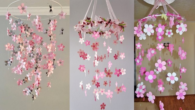 DIY Paper Flowers Hanging - Paper Flowers DIY Handmade Decoration - Wall Hanging jhumar