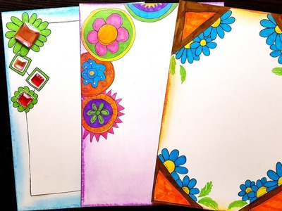Doodle | Border designs on paper | border designs | project work designs | borders for projects