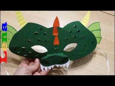 Drachen Maske basteln - How to make a dragon mask - как сделать маску дракона из бумаги