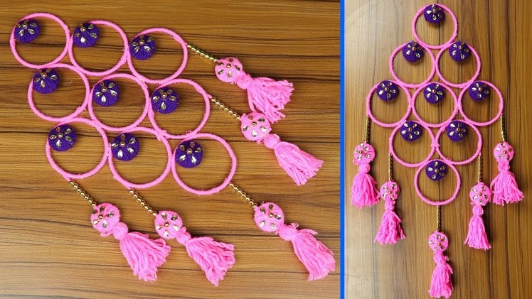 How To Make Door Hanging With Bangles and Woolen at Home | Best Out of Waste Woolen Craft Ideas