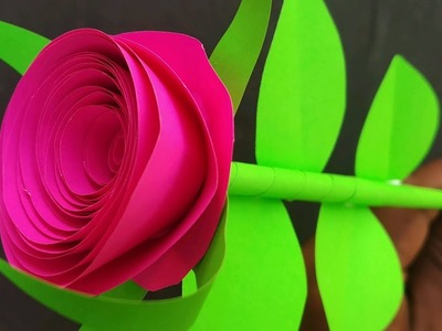 How to make paper rose। DIY rose making from Paper .