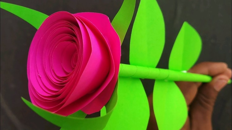 How to make paper rose। DIY rose making from Paper .
