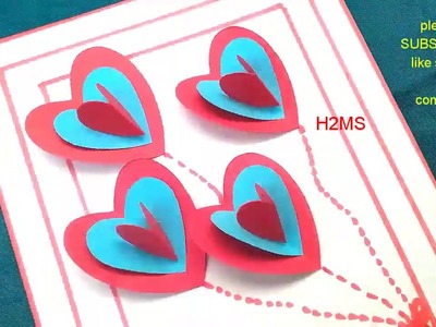 How to make simple and easy handmade heart greeting cards l mother's day card ,DIY 3d popup greeting