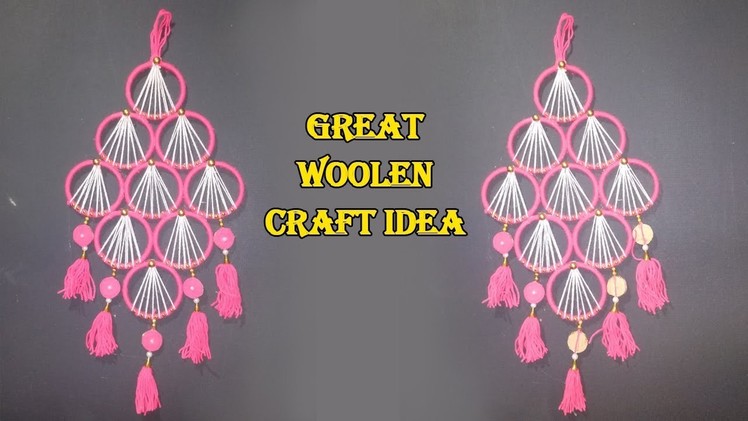 How To Make Wall Hanging With Bangles & Woolen | Best Out of Waste Bangles and Woolen Craft Idea