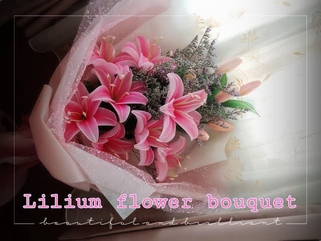 Lilium flower bouquet  How to make nylon.stocking flower by ployandpoom(ผ้าใยบัว)2.2