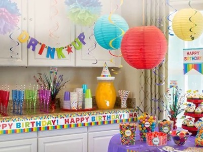 Birthday decoration ideas at home with paper Simple birthday