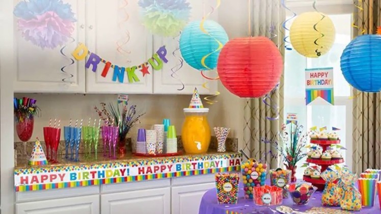 Birthday decoration ideas at home with paper Simple birthday