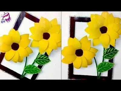 DIY beautiful sunflower wall decor idea | DIY Wall hanging | home decoration | Queen's home