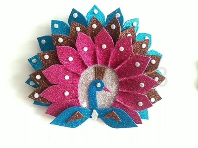 DIY- How to make peacock wall hanging.Home Decor ideas.Wall hanging craft Idea