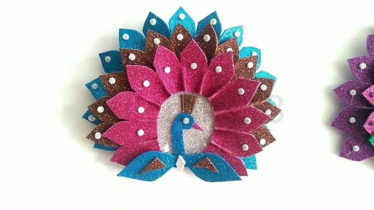 DIY- How to make peacock wall hanging.Home Decor ideas.Wall hanging craft Idea