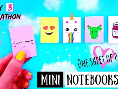 DIY MINI NOTEBOOKS from ONE SHEET OF PAPER - Easy & Cute Back To School Projects