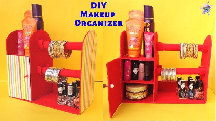 DIY Space saving Room Organizer. Bangle stand making at Home. Best out of waste