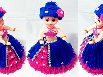 DIY WOOLEN DECORATED DOLL. MAKE NEW DESIGN NEW LOOK DOLL