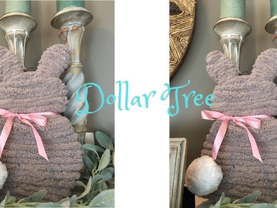 Dollar Tree Yarn Bunny Wreath Decoration DIY