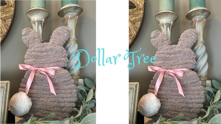 Dollar Tree Yarn Bunny Wreath Decoration DIY
