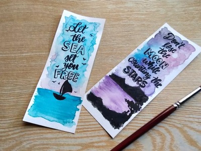 Easy DIY Bookmark Ideas with Quotes | Watercolor