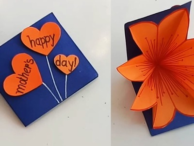 Handmade Mother's Day card.Mother's Day pop up card making idea. 